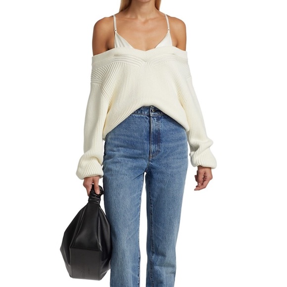 NWT Alexander Wang T Cable knit cami soft white sweater sz XS - Picture 6 of 10